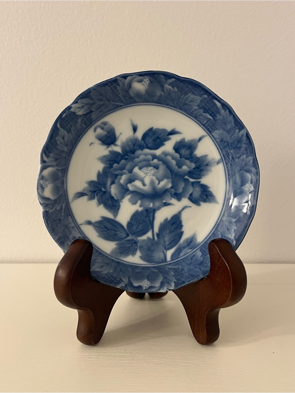 Vintage Takahashi San Francisco Japan Blue White Small Floral Plate Decor